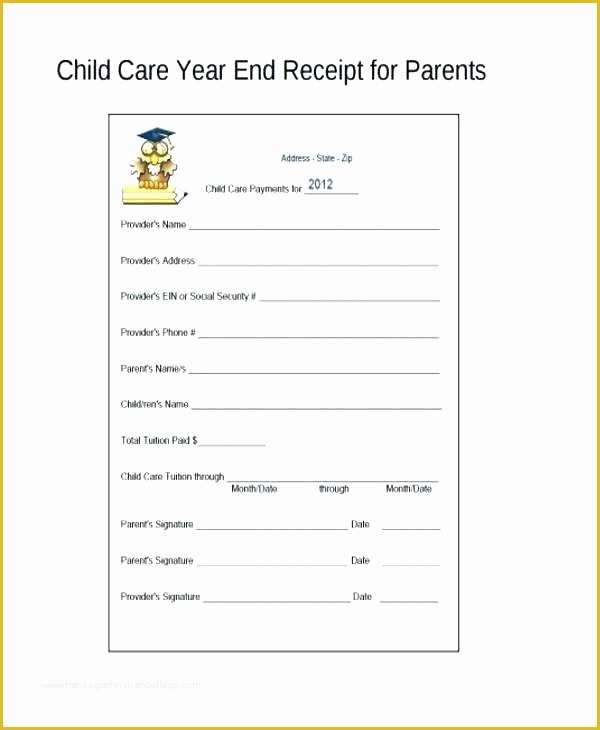 Child Care Receipt Template Free Of Daycare Receipt Template Dependent Day Care Receipt Free