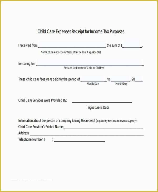 Child Care Receipt Template Free Of Expense Receipt Templates 8 Free Sample Example format