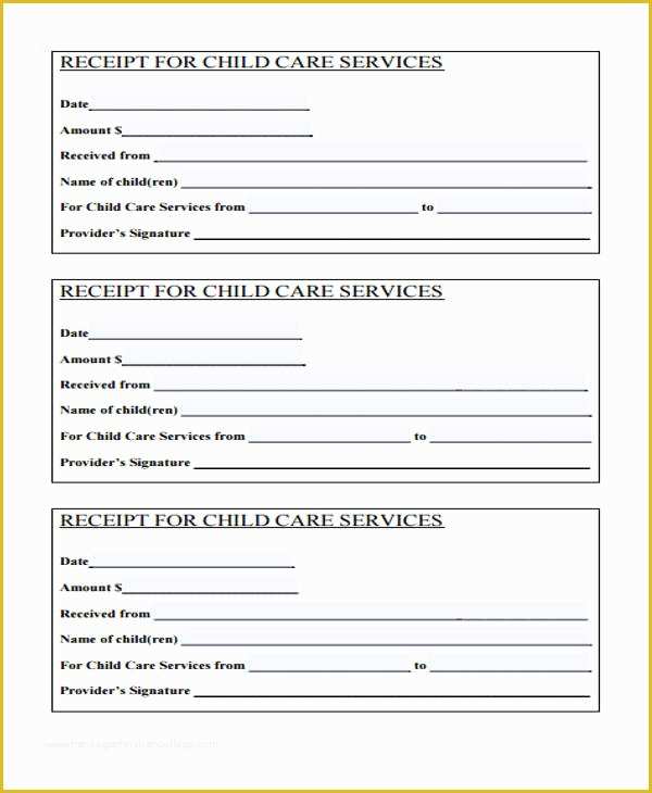 Child Care Receipt Template Free Of Printable Receipt forms 41 Free Documents In Word Pdf
