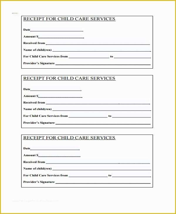 Child Care Receipt Template Free Of Receipt form In Pdf
