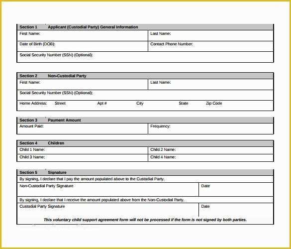 Child Support Agreement Template Free Download Of 10 Sample Child Support Agreement Templates – Pdf