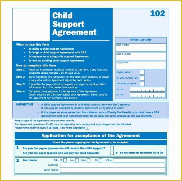 Child Support Agreement Template Free Download Of 10 Sample Child Support Agreement Templates – Pdf