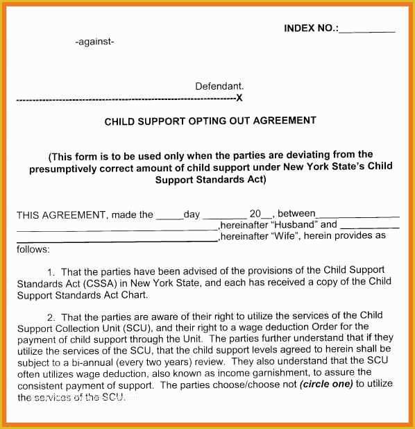Child Support Agreement Template Free Download Of 4 5 Child Support Agreement Letter