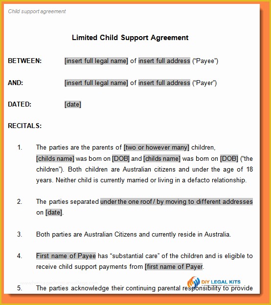 Child Support Agreement Template Free Download Of 7 Child Support Payment Agreement Template