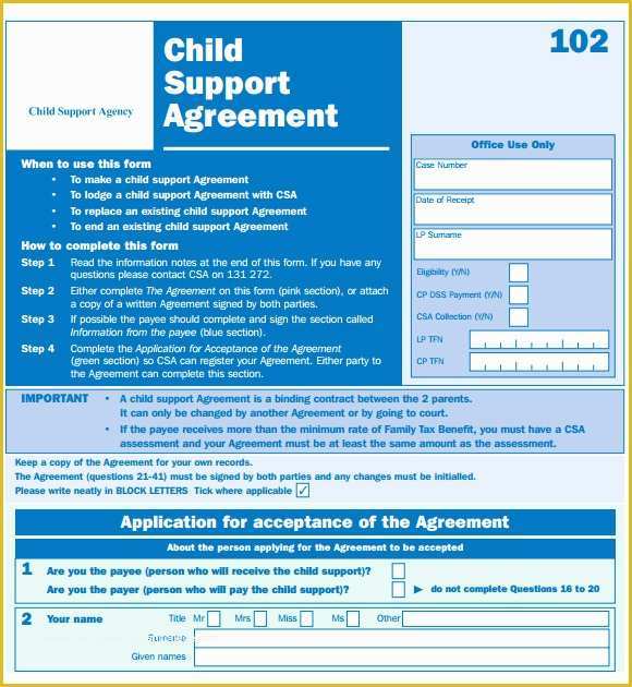 Child Support Agreement Template Free Download Of 8 Sample Child Support Agreements