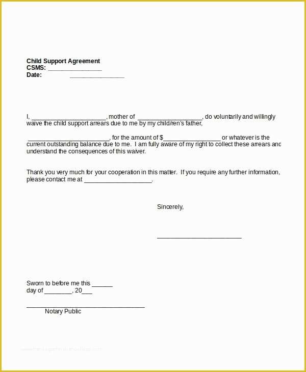 Child Support Agreement Template Free Download Of Child Support Agreement Template Beepmunk