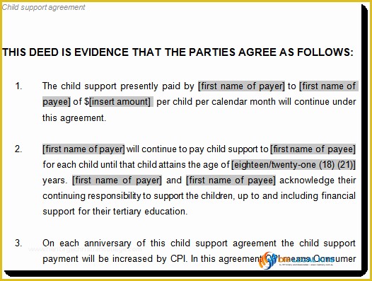 Child Support Agreement Template Free Download Of Child Support Agreement Template to Document Arrangements