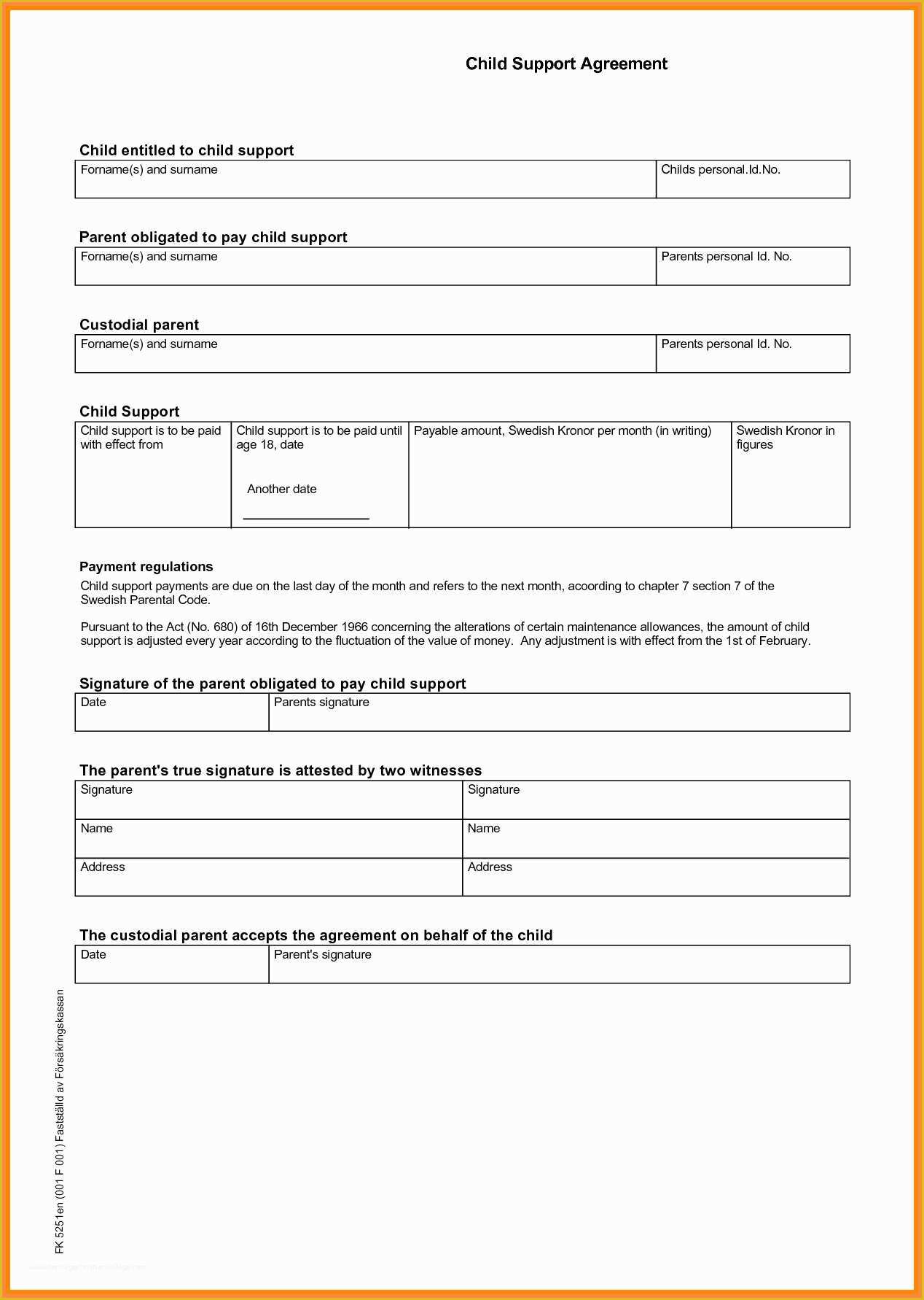 Notarized Child Support Agreement Template