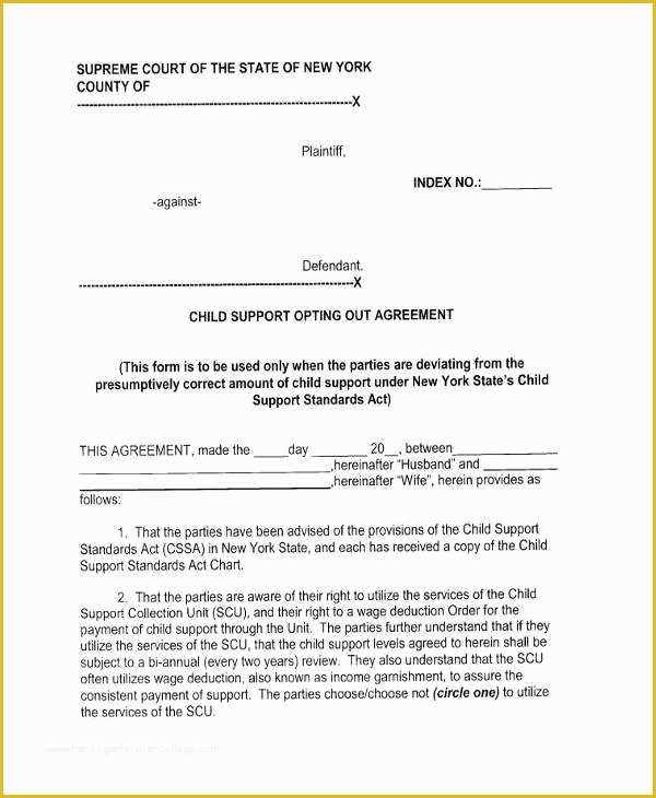 Child Support Agreement Template Free Download Of Sample Child Support Agreement forms 8 Free Documents