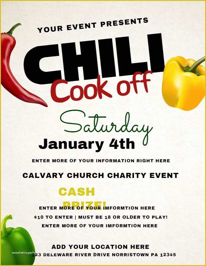 Chili Cook Off Flyer Template Free Of 10 Best Chili Cook F Poster Templates Images On