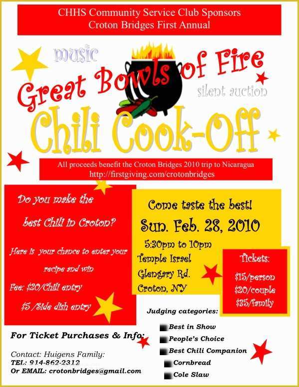 Chili Cook Off Flyer Template Free Of 12 Best S Of Chili Fundraiser Flyer Templates Chili