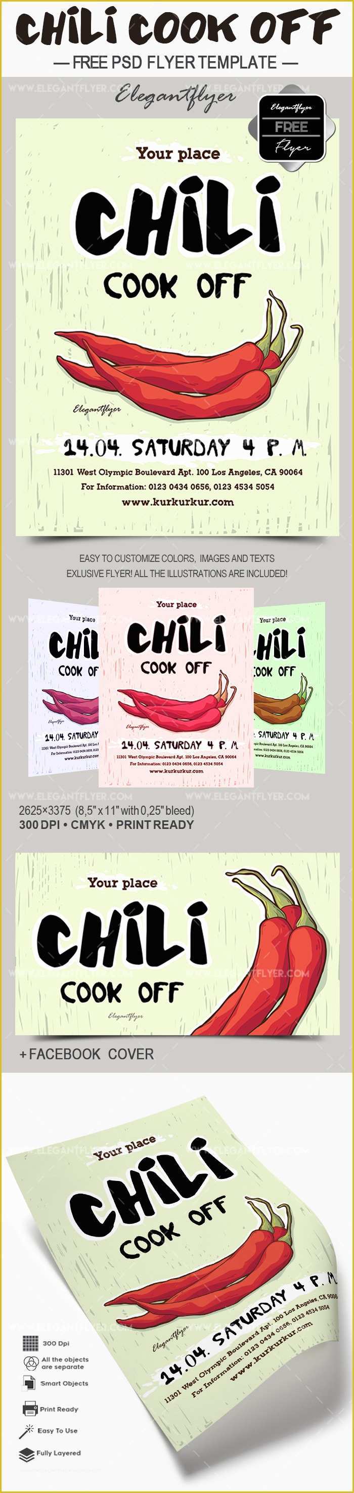 Chili Cook Off Flyer Template Free Of Chili Cook F – Free Flyer Psd Template – by Elegantflyer