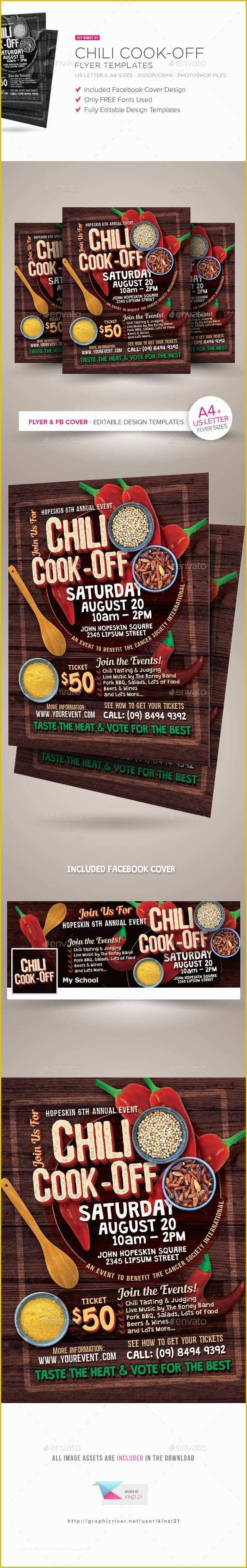 Chili Cook Off Flyer Template Free Of Chili Cook Off Flyer Template by Kinzi21