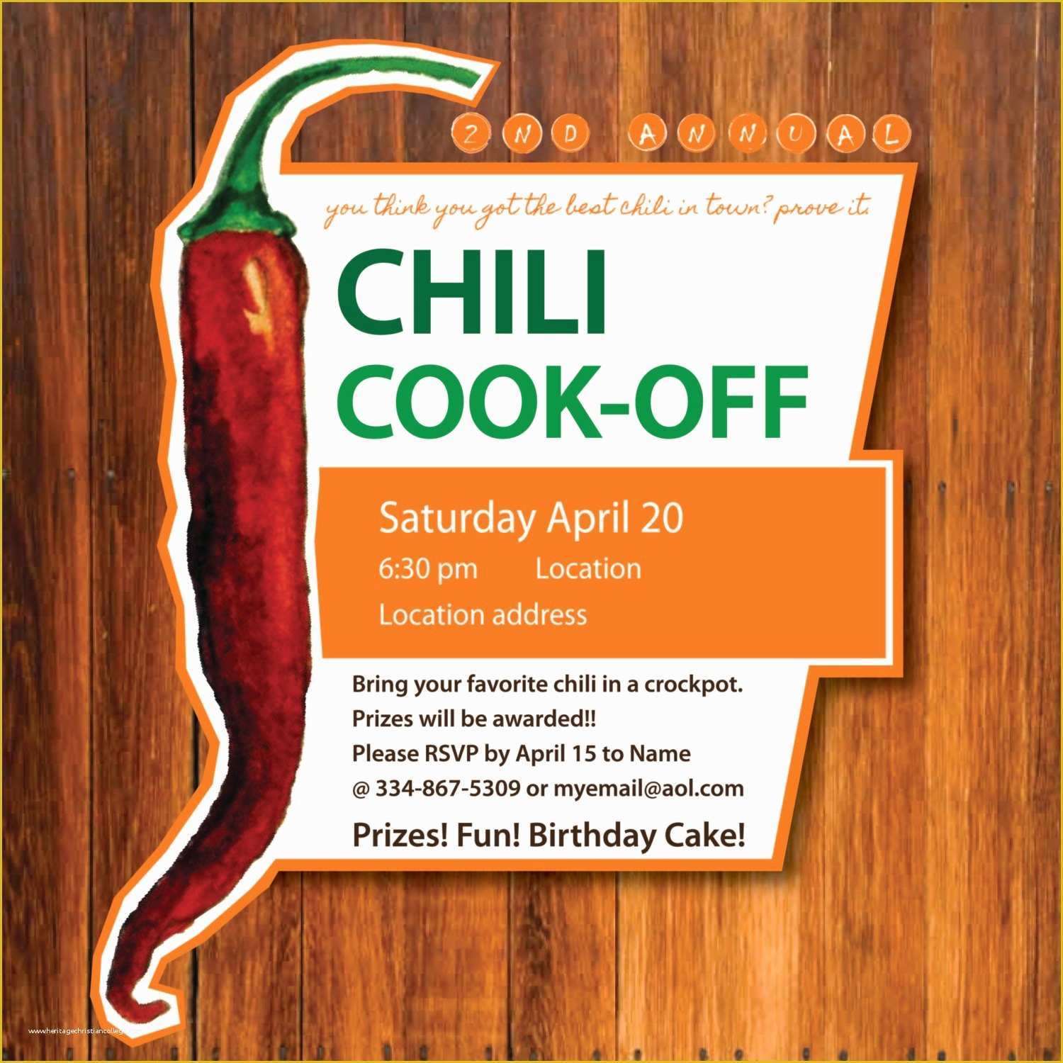 Chili Cook Off Flyer Template Free Of Chili Cook Off Invitation