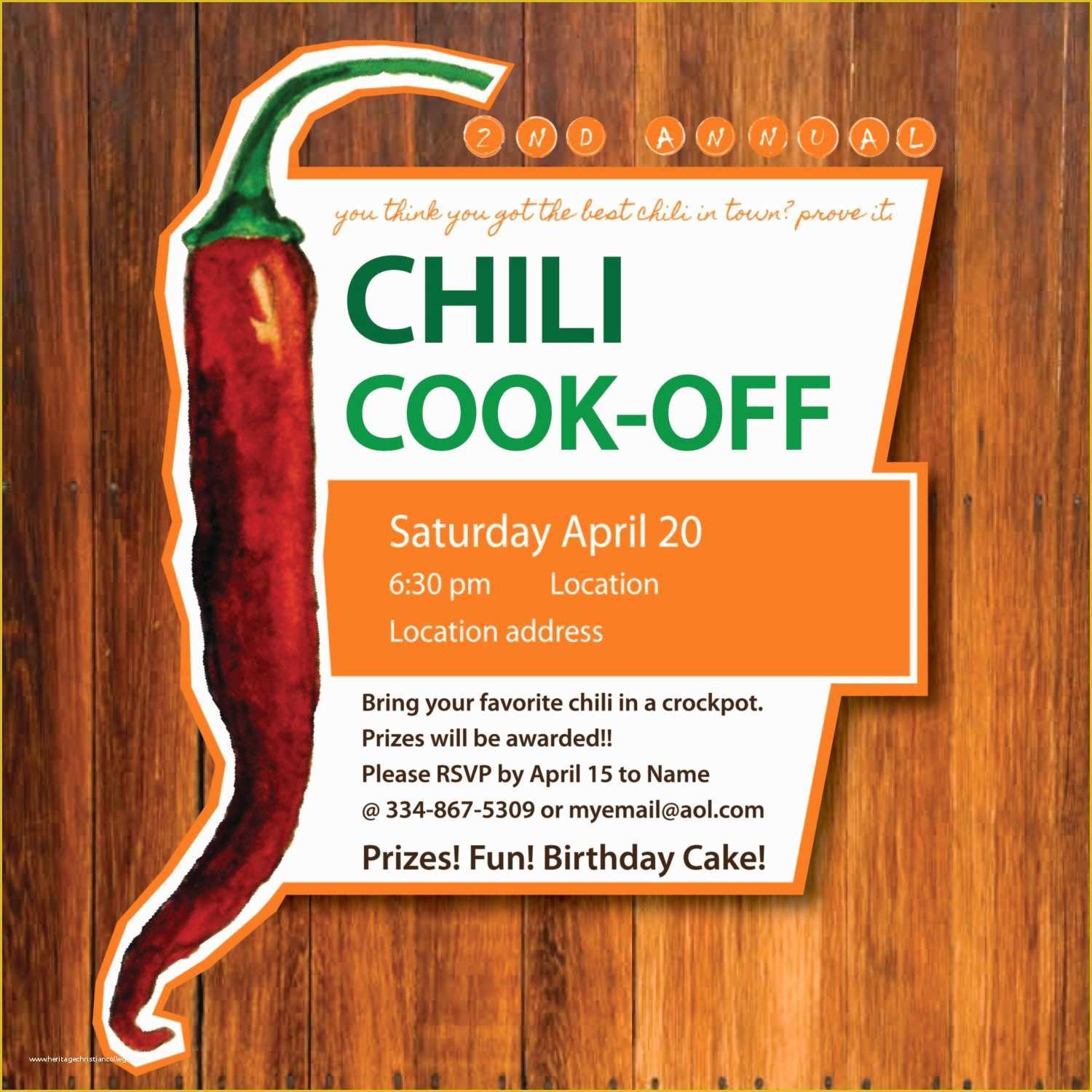 44 Chili Cook Off Flyer Template Free | Heritagechristiancollege