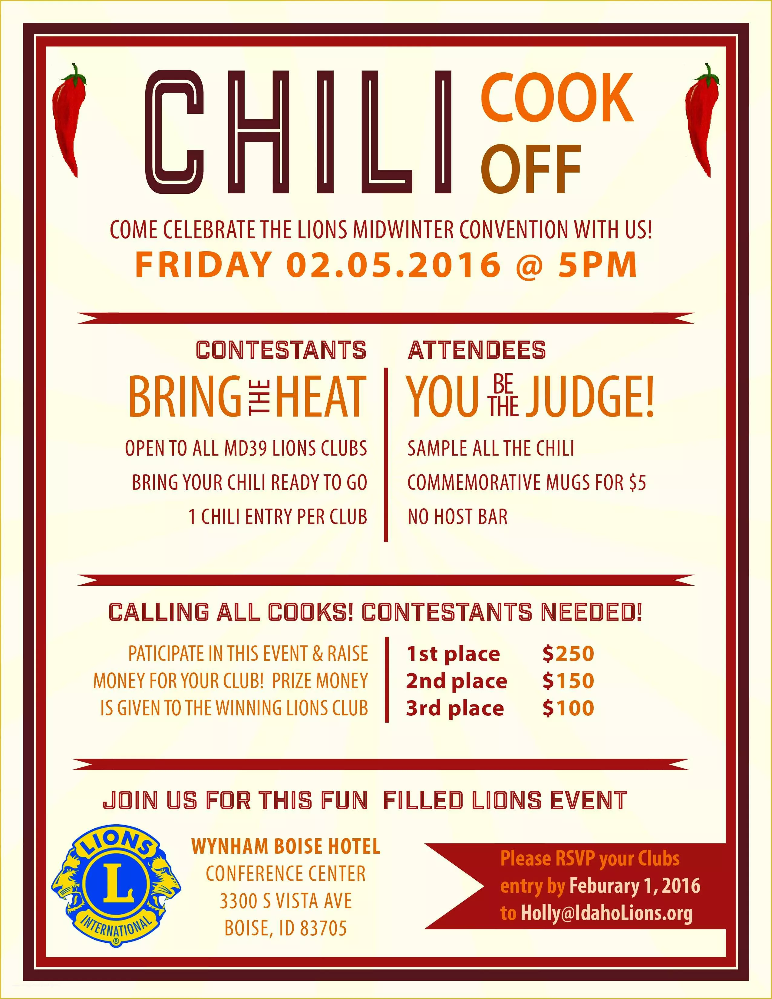 Chili Cook Off Flyer Template Word