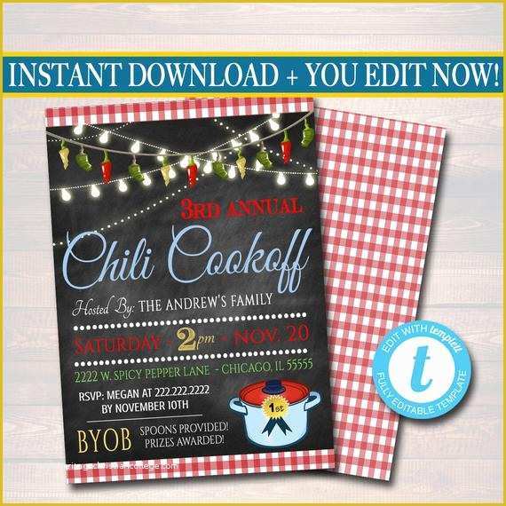 Chili Cook Off Flyer Template Free Of Chili Cookoff Flyer Invitation Family Picnic Bbq Invite
