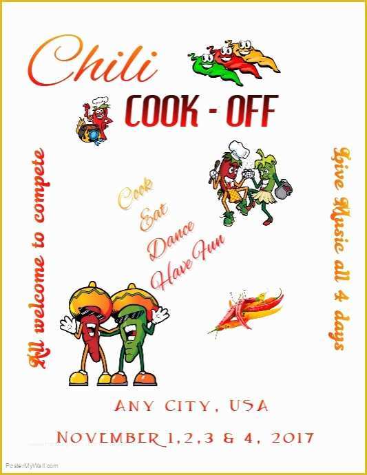 Chili Cook Off Flyer Template Free Of Copy Of Chili Cook F Flyer
