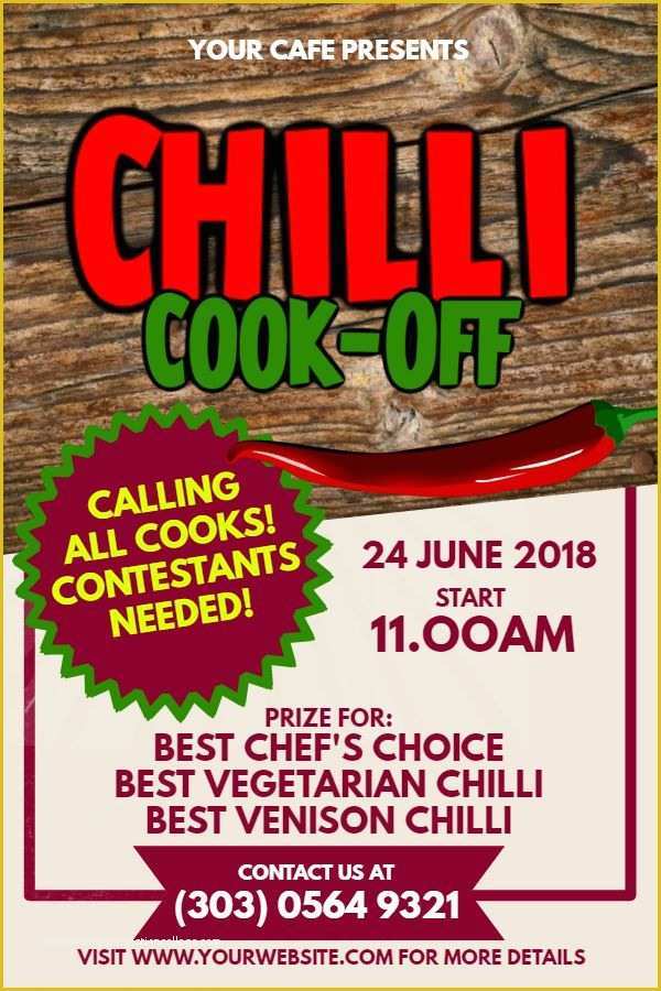 Chili Cook Off Flyer Template Free Of Free Editable Chili Cook Off Flyer Bingo