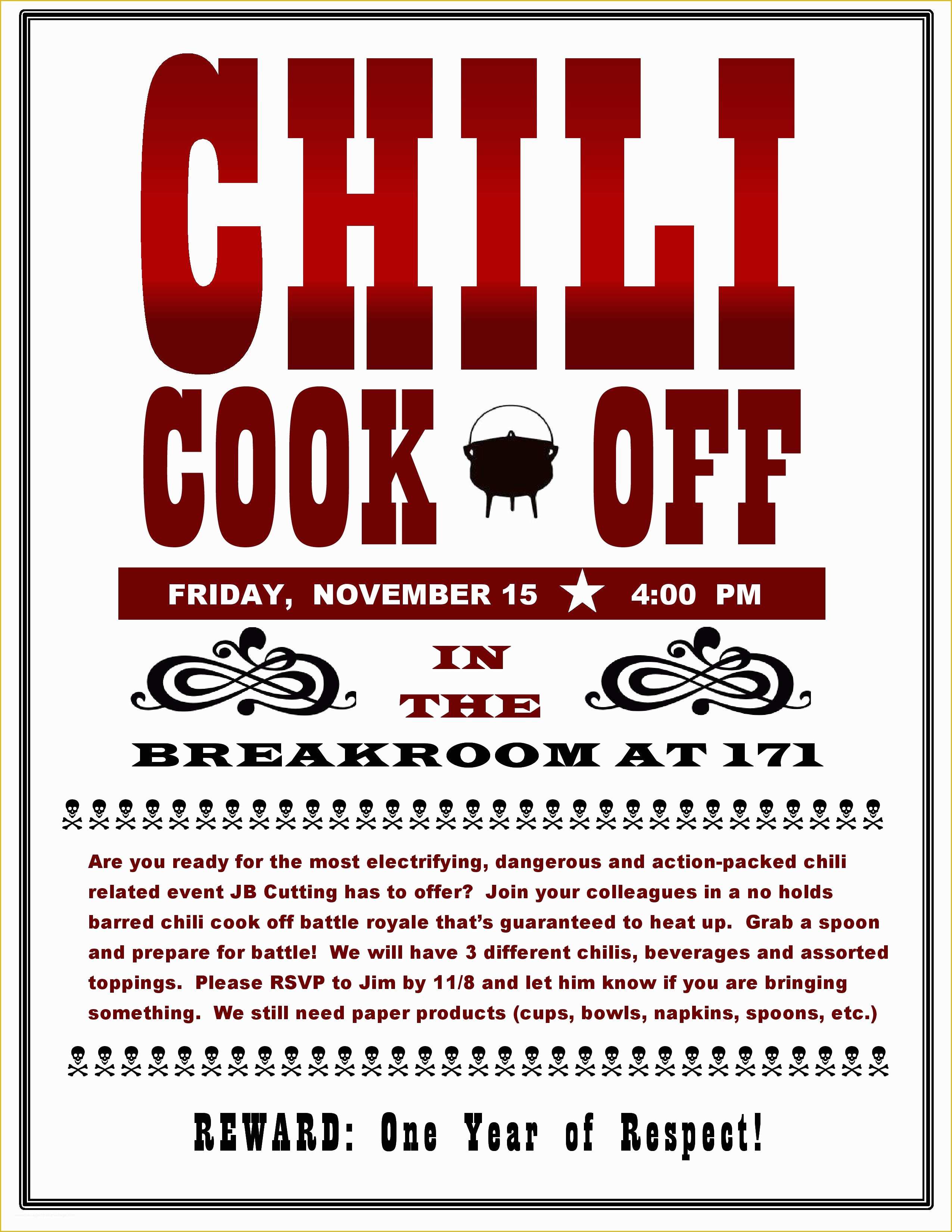 Chili Cook Off Flyer Template Free Of Jb Cutting Chili Cook F 2013 Jb Cutting