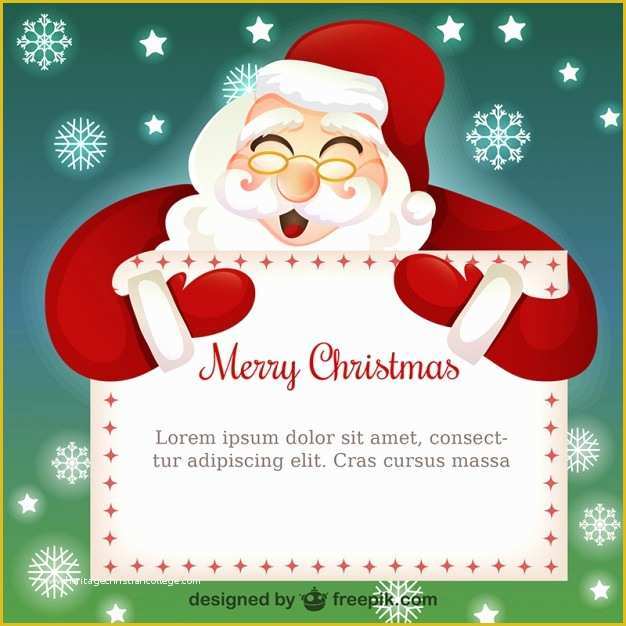 Christmas Cards Templates Free Downloads Of Christmas Card Template with Santa Claus Cartoon Vector