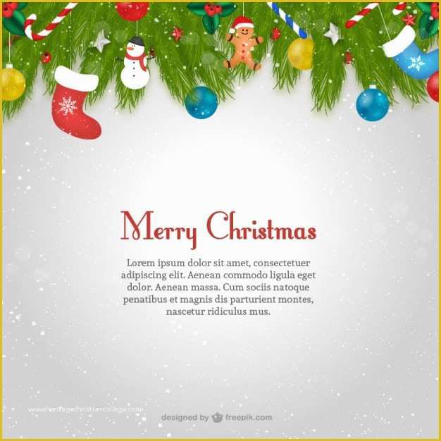 Christmas Cards Templates Free Downloads Of Christmas Card Template with Text Vector