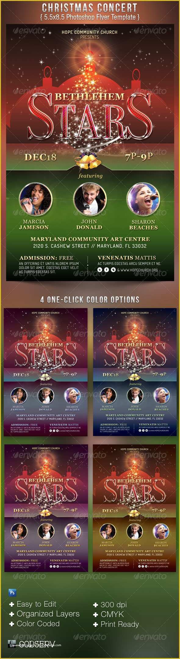 Christmas Concert Flyer Template Free Of Christmas Concert Program Templates Tinkytyler