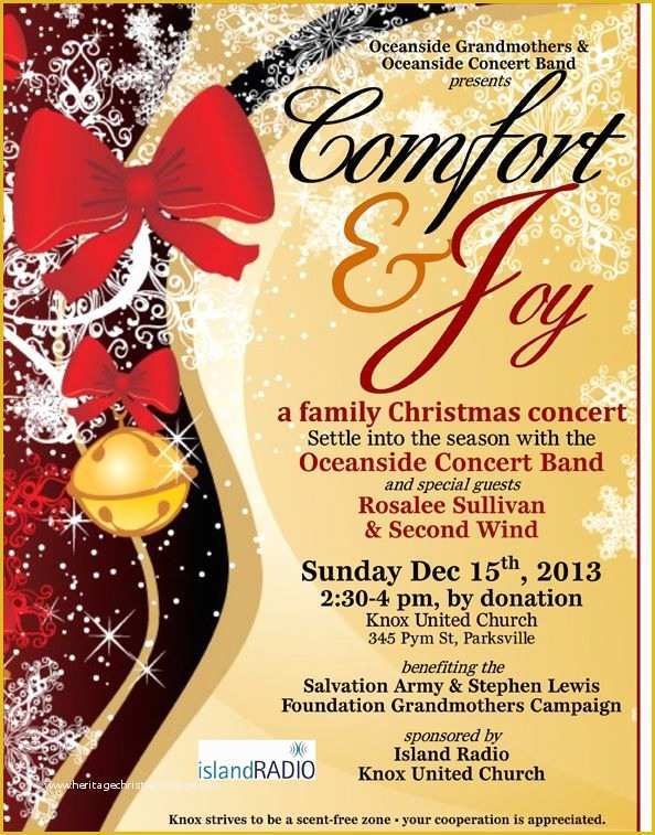 Christmas Concert Flyer Template Free Of fort and Joy Christmas Concert