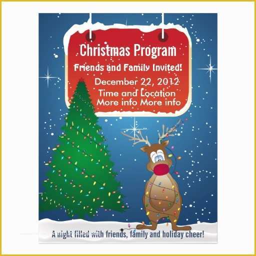 Christmas Concert Flyer Template Free Of Reindeer Christmas Program Flyer