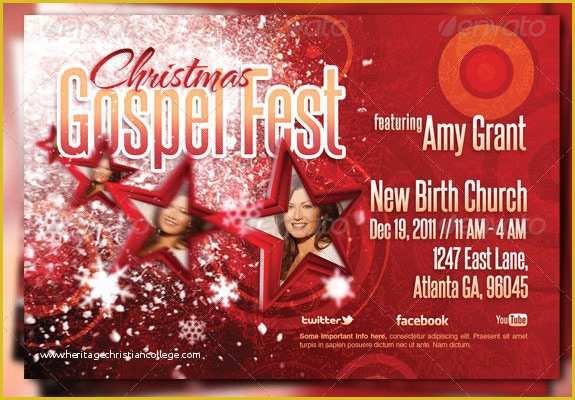 Christmas Concert Flyer Template Free Of Wonderful Church Christmas Flyer Templates
