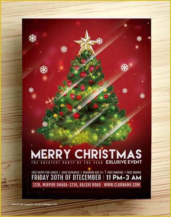 Christmas Flyers Templates Free Psd Of 10 Best Free Christmas Party Flyer Poster Design