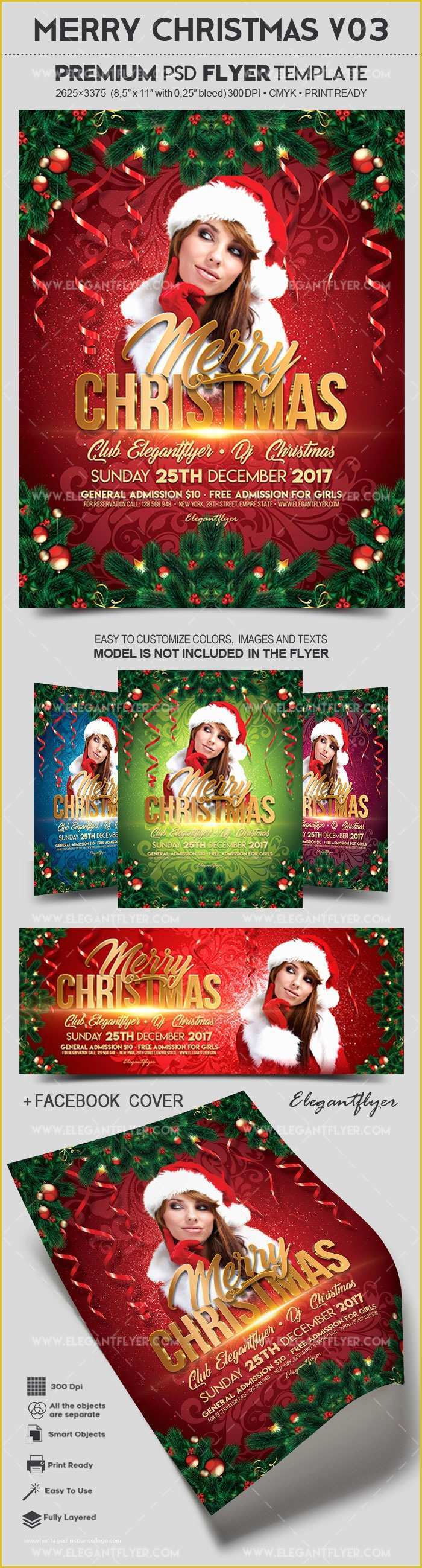 Christmas Flyers Templates Free Psd Of Merry Christmas V03 – Flyer Psd Template – by Elegantflyer