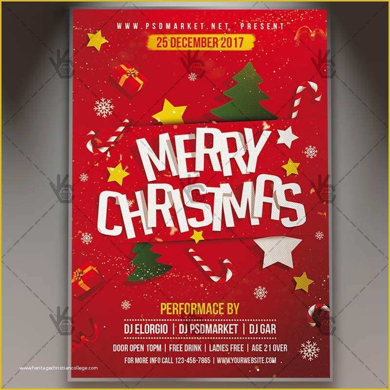 Christmas Flyers Templates Free Psd Of Merry Christmas Winter Flyer Psd Template