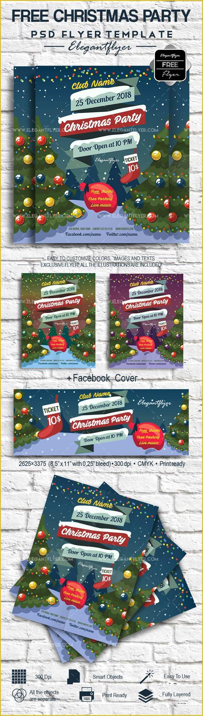 Christmas Flyers Templates Free Psd Of Psd Flyer for Christmas Tree Party – by Elegantflyer