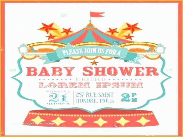 Circus Invitation Template Free Of Carnival Baby Shower Invitations Carnival Baby Shower