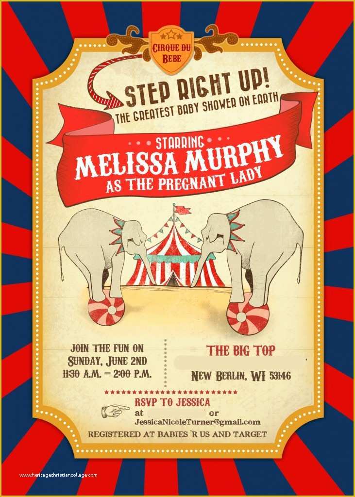 Circus Invitation Template Free Of Circus Baby Shower – Invitations & Decor Part 1 Of 2