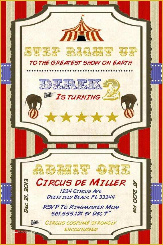 Circus Invitation Template Free Of Circus Birthday Invitation Template