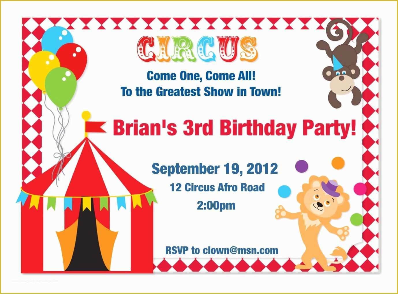 Circus Invitation Template Free Of Circus Invitation Template Free Yourweek 8697b1eca25e