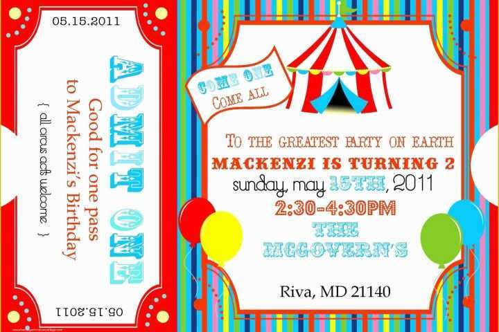 Circus Invitation Template Free Of Circus Invitations Template