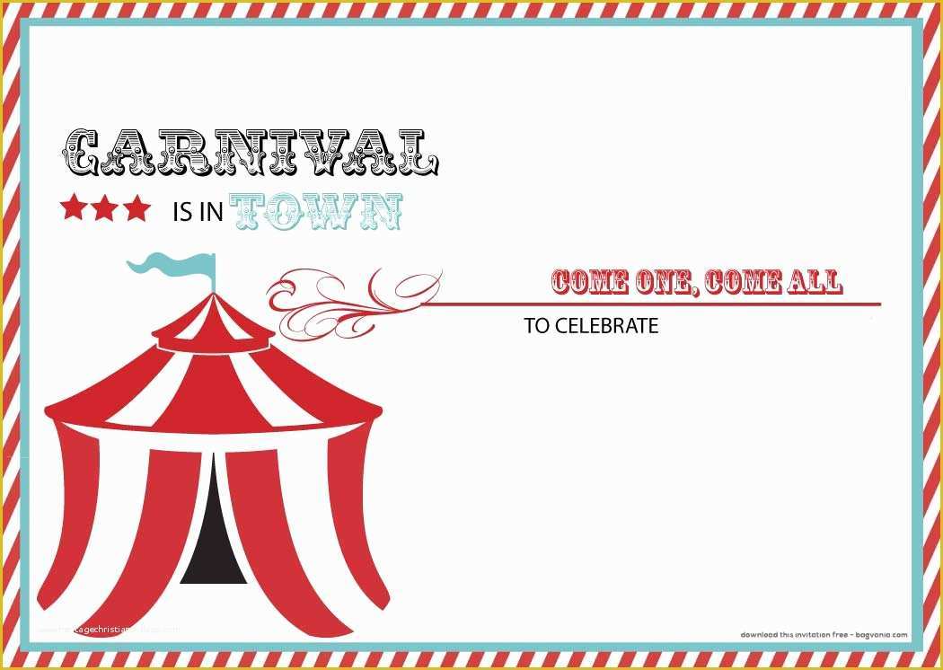Circus Invitation Template Free Of Free Carnival Birthday Invitations – Free Printable