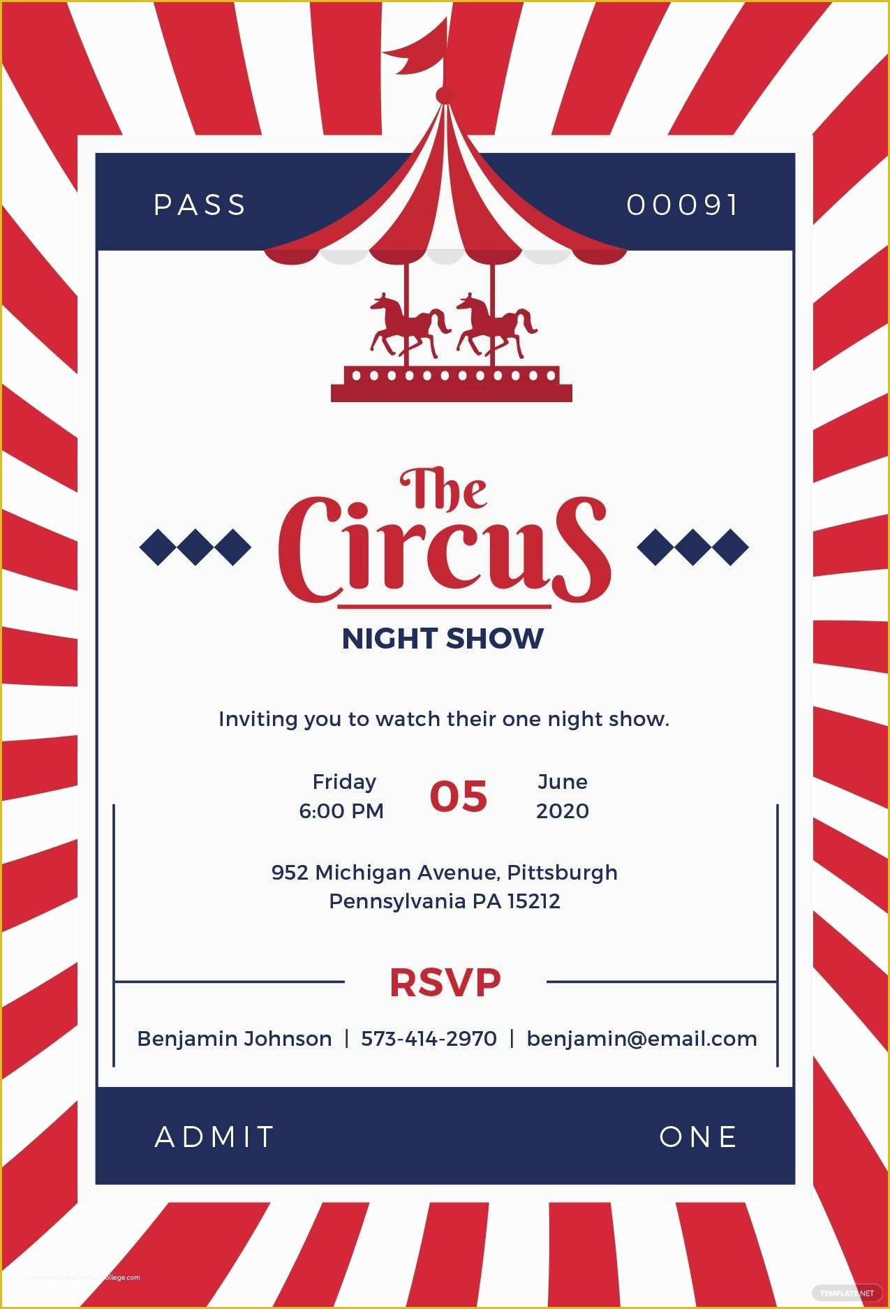 Circus Invitation Template Free Of Free Circus Invitation Template In Adobe Shop