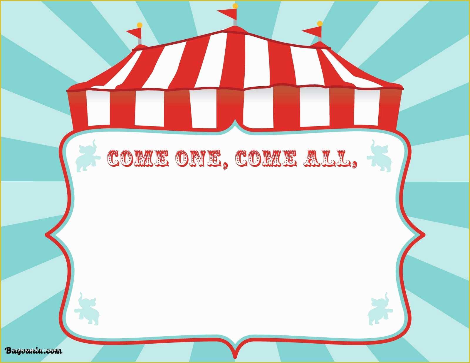 Circus Invitation Template Free Of Free Printable Circus Birthday Invitations Template – Free