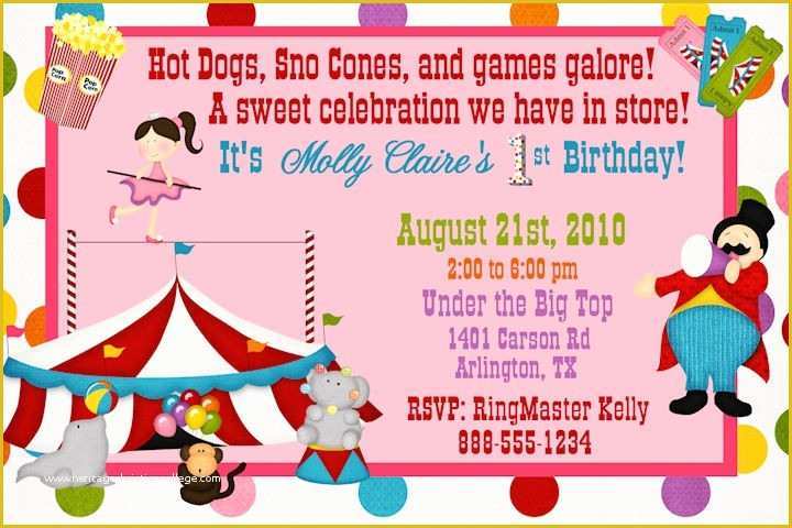 Circus Invitation Template Free Of Free Printable Circus themed Birthday Party Invitations