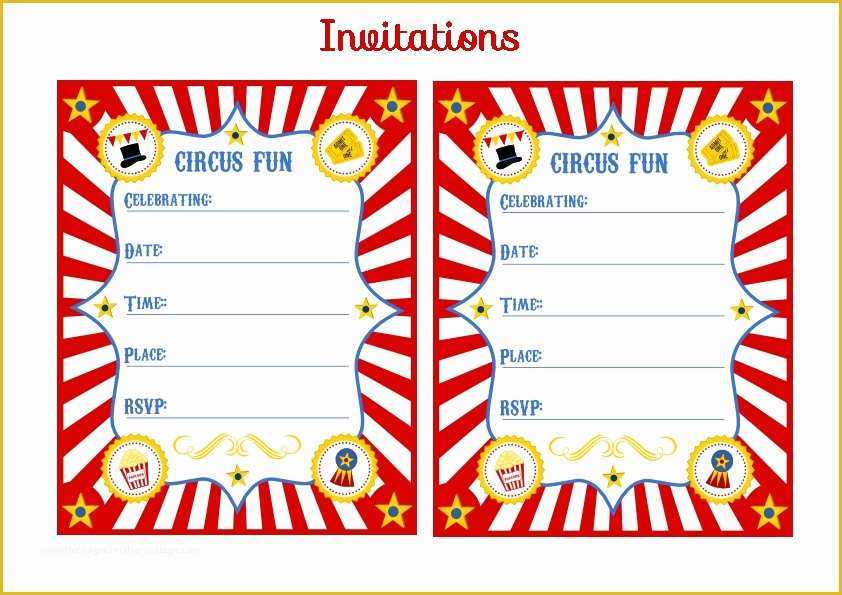 Circus Invitation Template Free Of Free Printable Kids Circus Party Invitation Clipart Best