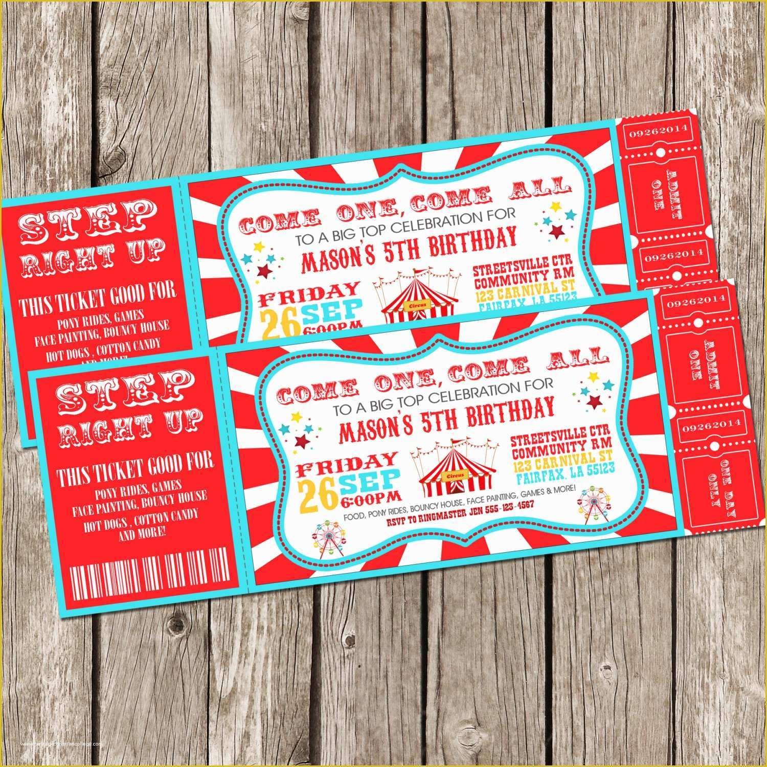 Circus Invitation Template Free Of Free Printable Movie Ticket Invitations