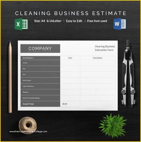 Cleaning Business Templates Free Of 26 Blank Estimate Templates Pdf Doc Excel Odt