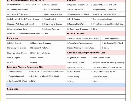 Cleaning Business Templates Free Of 9 Best Of Maid Service Checklist Printable House