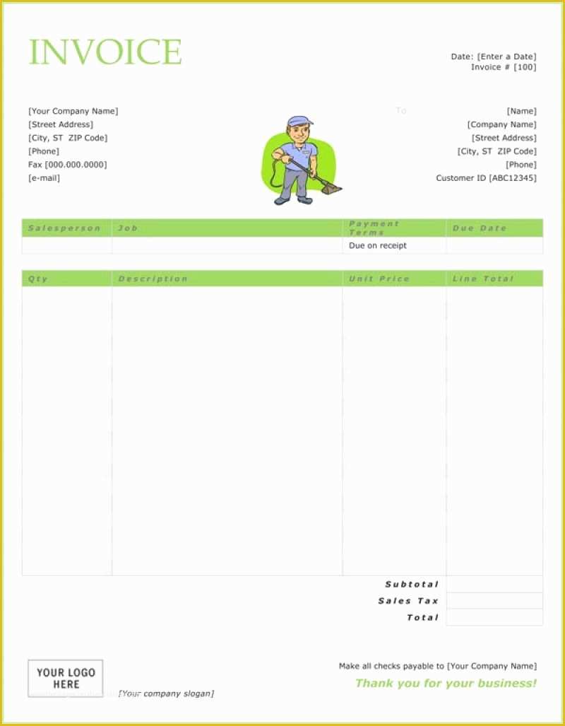 Cleaning Business Templates Free Of Cleaning Invoice Template Invoice Template Ideas
