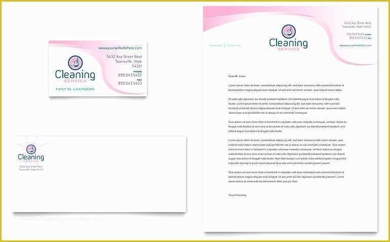 Cleaning Business Templates Free Of House Cleaning & Maid Services Business Card & Letterhead