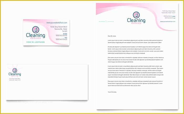 Cleaning Business Templates Free Of House Cleaning &amp; Maid Services Business Card &amp; Letterhead